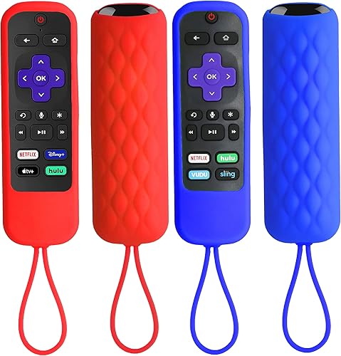 Vista 18 de Funda de silicona brillante compatible con Roku Steaming Stick/Voice/Express/Premiere Remote – Funda compatible con TCL Roku Smart TV Control Remoto