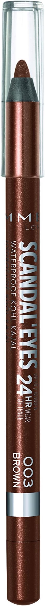 London Scandaleyes Waterproof Gel Pencil Eyeliner, Long-Wearing, Ultra-Smooth, Smudge-Proof, 003, Brown, 0.04oz