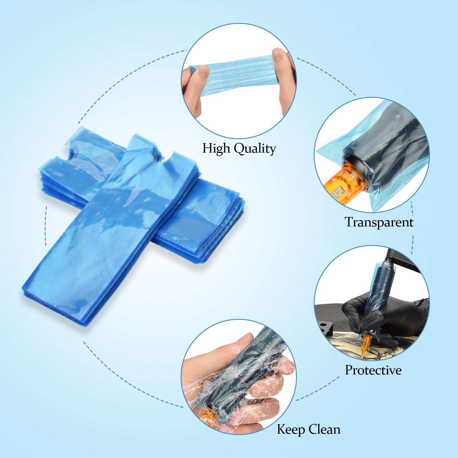 BAMTTOO 200pcs Tattoo Pen Machine Covers Disposable Cartridge Machine Covers 1.77''x4.72" Pen Bags for Tattoo Supplies Tattoo Machine Gun Accessories (200pcs Pen Bags) - Image 4