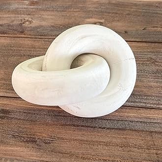 Wooden Knot for Home Decor & Office Decor Books Decor Round Shape Knot Wooden Knot Decor Ornament Wooden Chain for Home Decor Table Decor Items Mango Wood Chain Color :> Brown (White, 2)