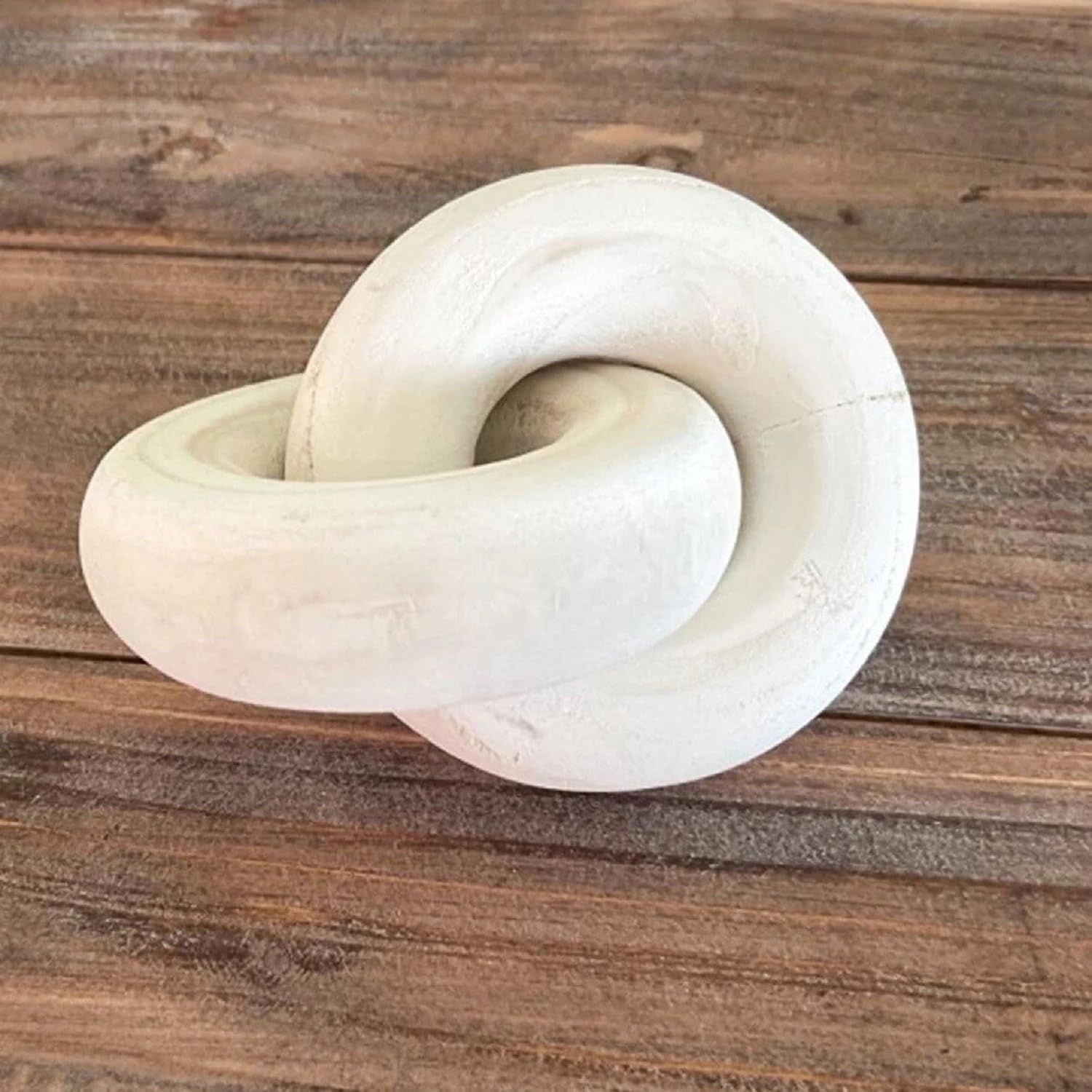 Onlinecraft Wooden Knot for Home Decor & Office Decor Books Decor Round Shape Knot Wooden Knot Decor Ornament Wooden Chain for Home Decor Table Decor Items Mango Wood Chain Color :> Brown (White, 2)