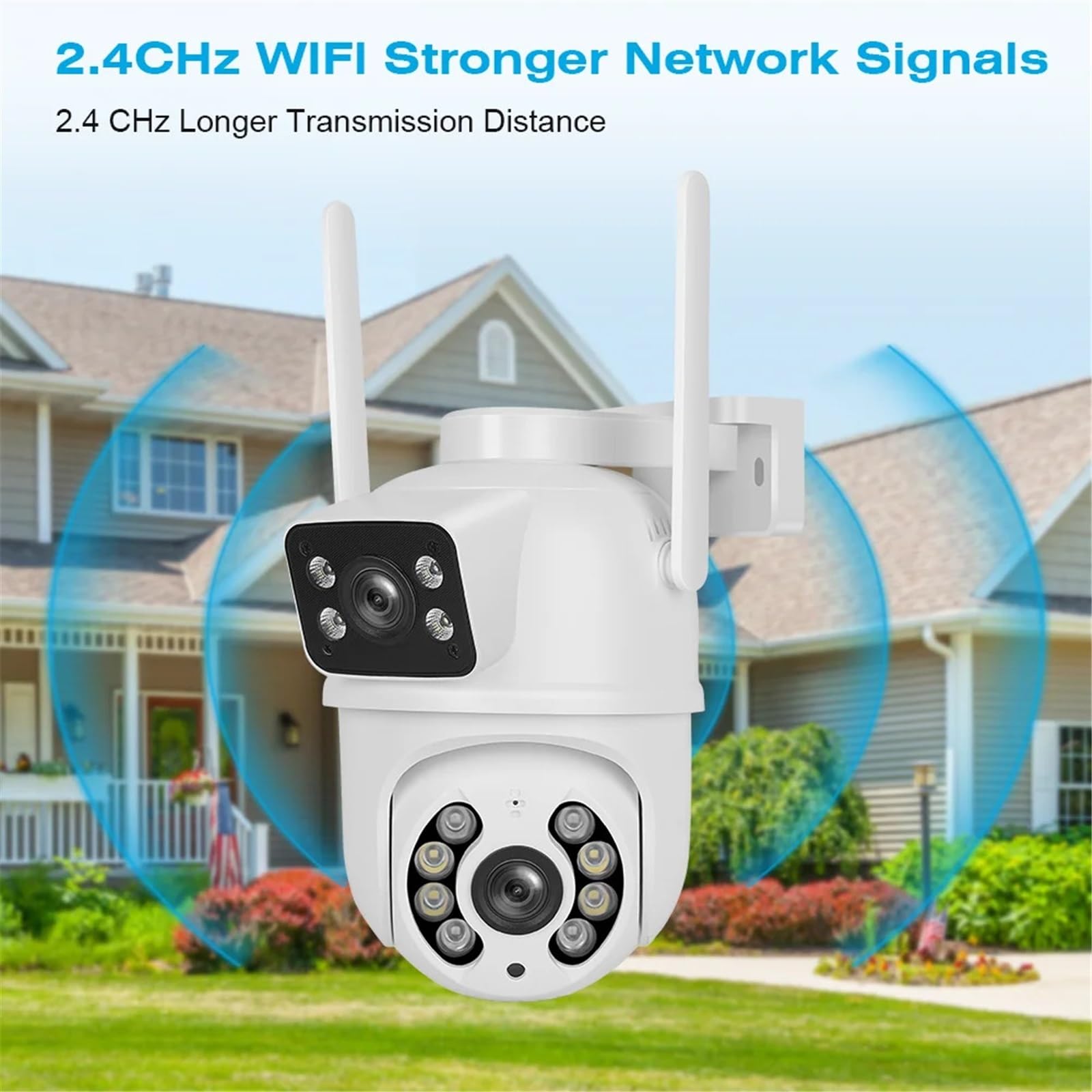 4MP PTZ Wifi Camera With Dual Lens Dual Screens AI Human Detection Wireless Outdoor CCTV Security IP Camera(ADD 128G)