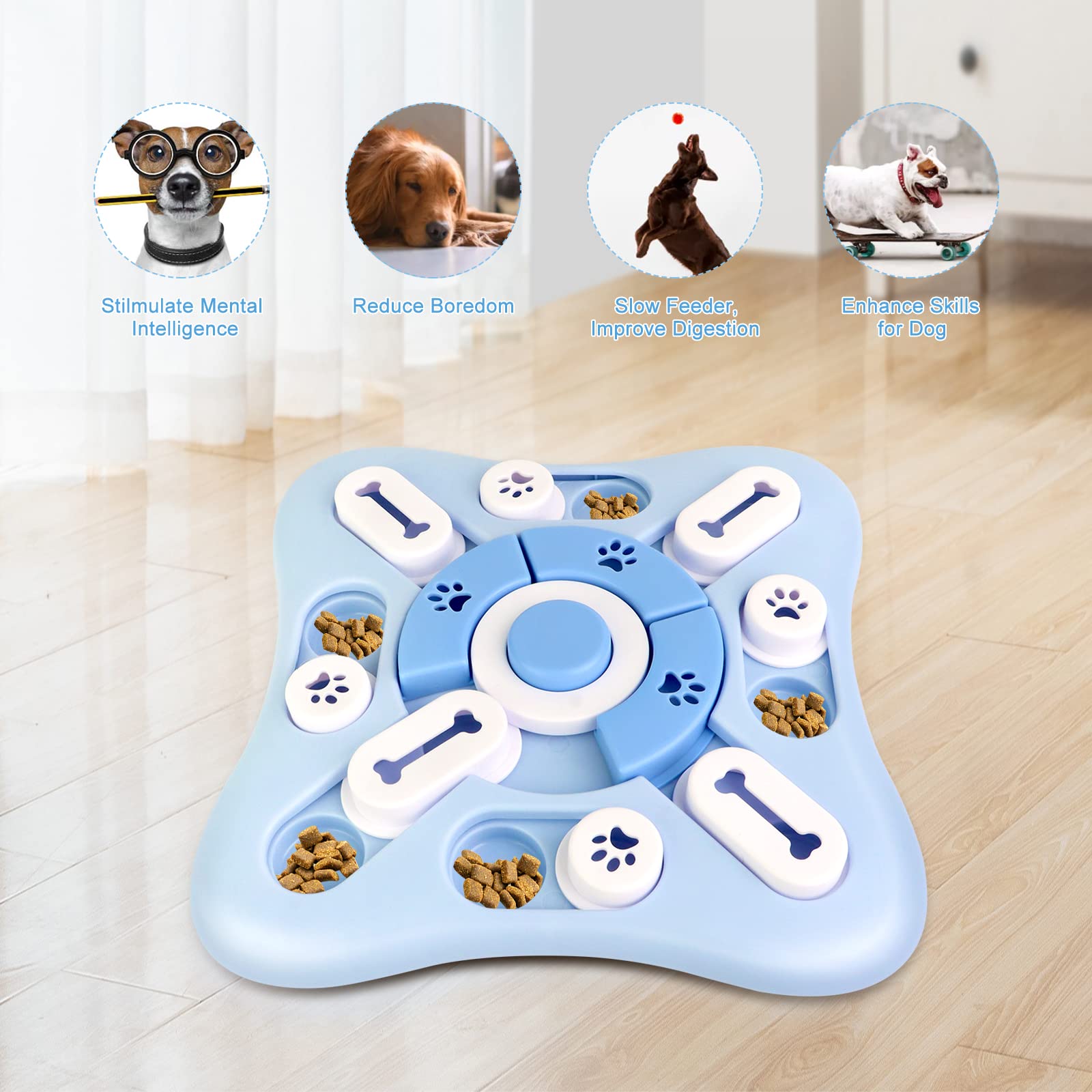 JOPHEK Giocattoli di Intelligenza per Cani, Treat Dispenser Giocattolo Interattivo per Cuccioli, Gatti, Cani di Piccola, Media e Grande Taglia IQ Training