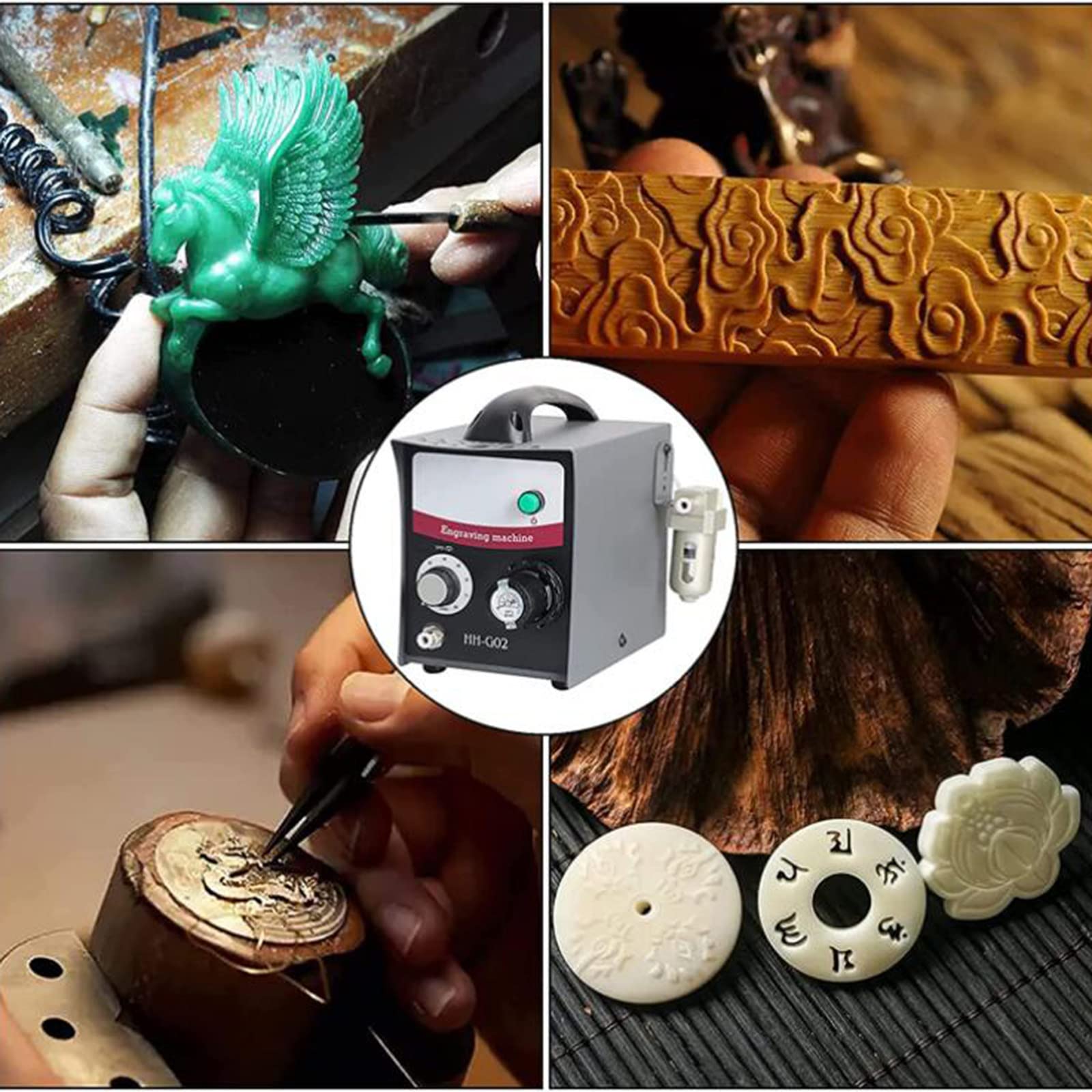de gravure pneumatique bijoux avec pédale, outil de micro-gravure de 400 à 8000 tr/min