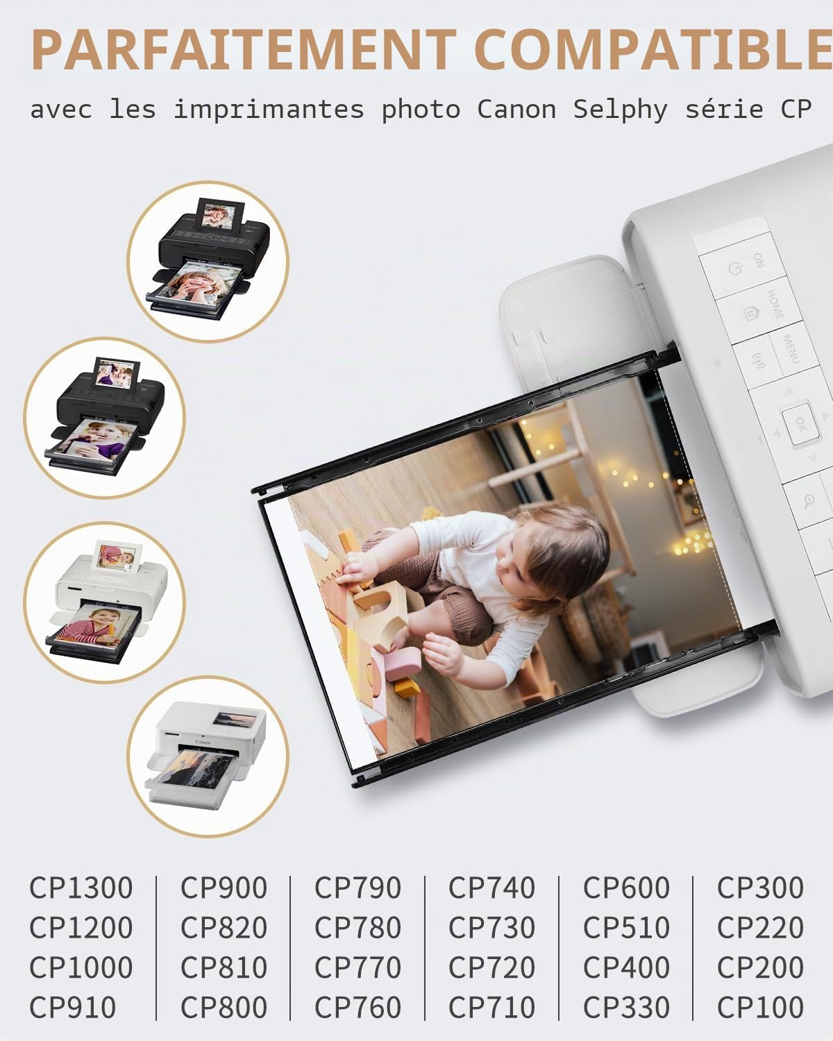 Compatible Canon Selphy CP1500 Paper,108 Sheets Photo Paper, 3 Color Ink