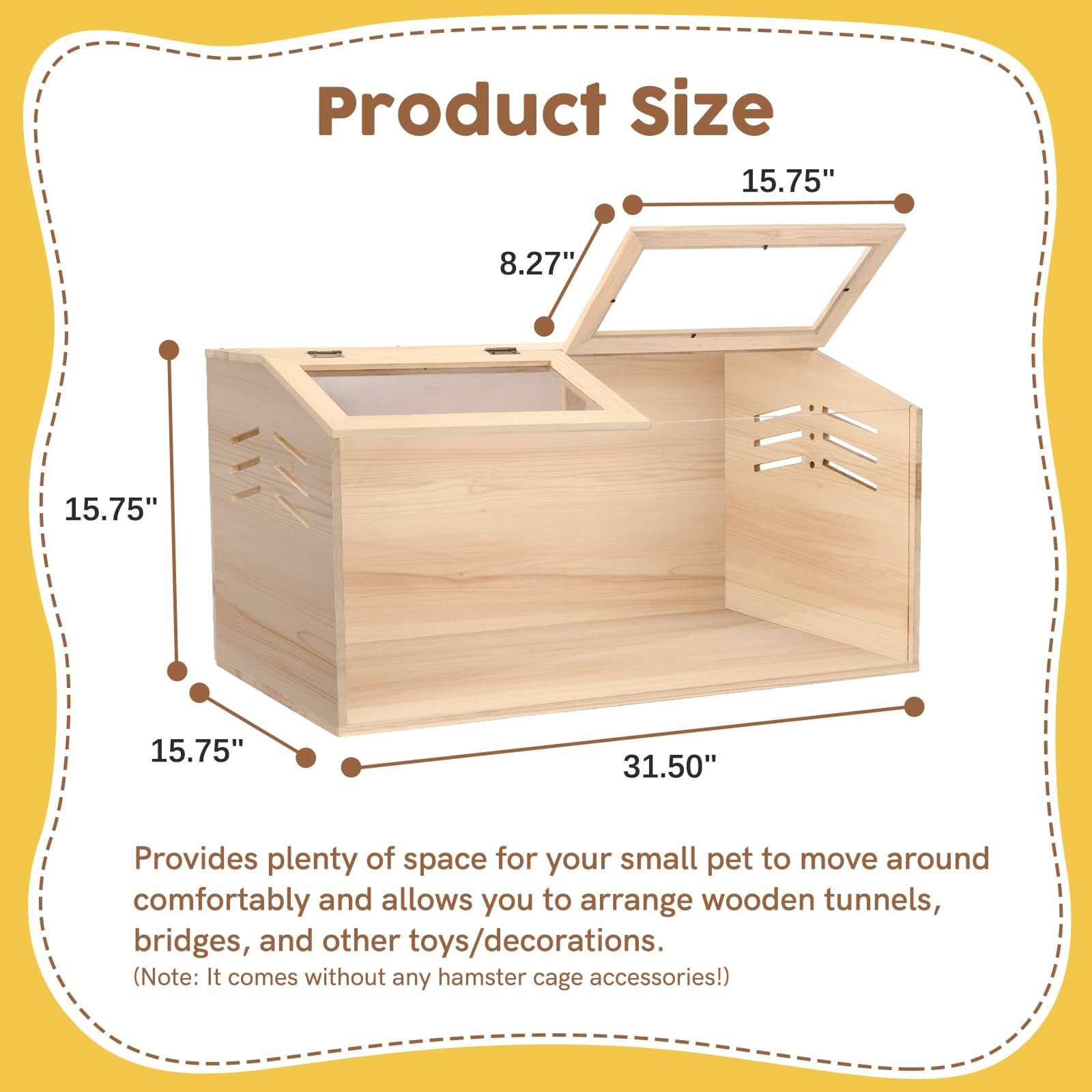 Snowtaros Wooden Hamster Cage, Large Hamster Cages and Habitats Snowtaros Wooden Hamster Cage, Large Hamster Cages and Habitats