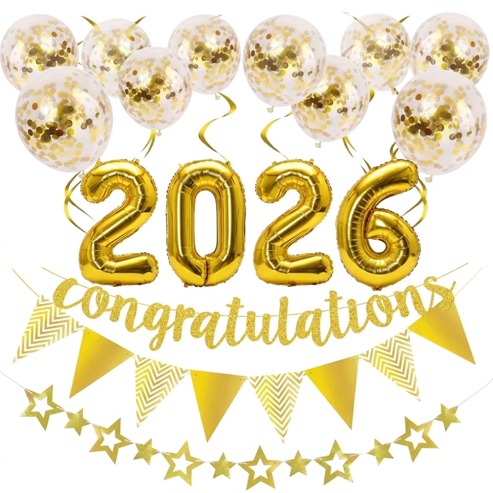 Congratulations Balloons, Graduation Decorations and Congratulations Banner for 2026 Celebrations, Premium Congratulations Decorations for Academic Milestones