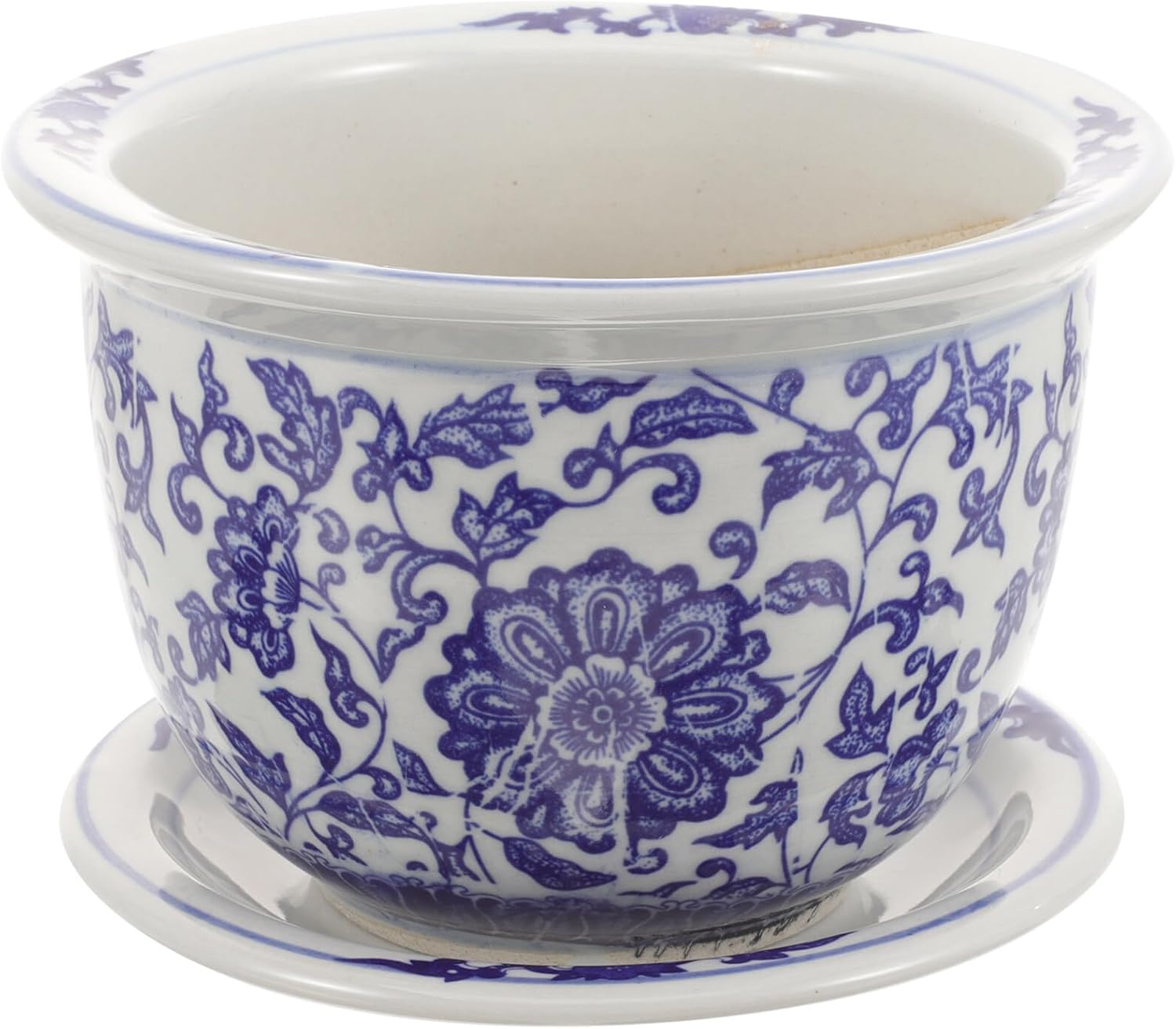 GANAZONO Outdoor Decor Ceramic Planter Blue and White