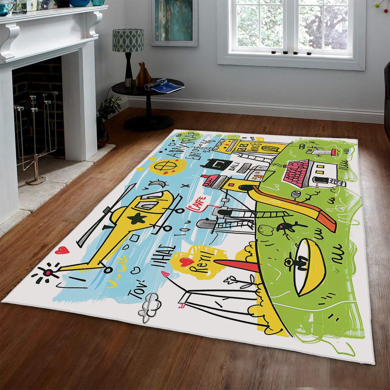 Tapis enfant 160x200 lavable multicolore antidérapant poil bas