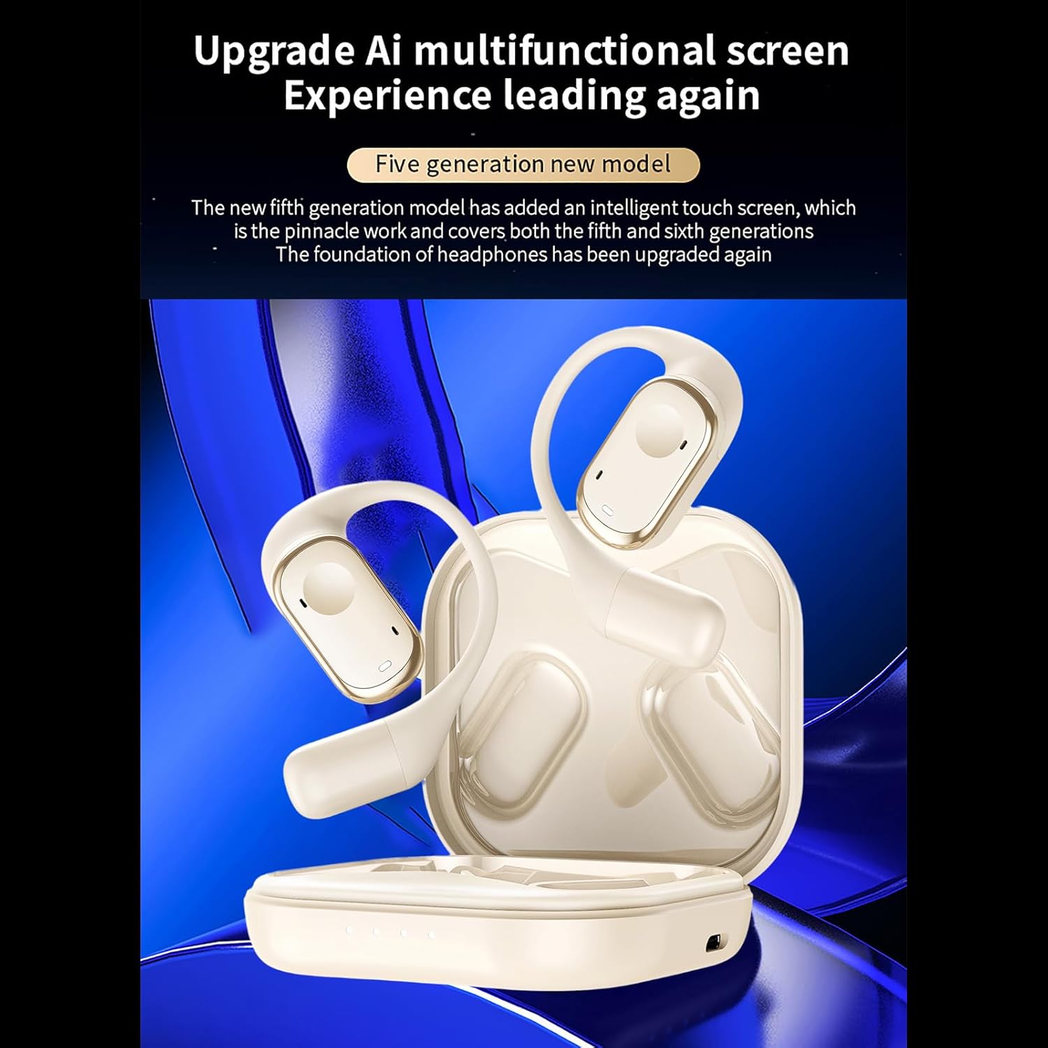 BISOFICE Earbuds Voice Translation Device Real-Time 139 Languages Online Offline Wireless BT 2 Ways Translate Support Photo Text Voice Free App Music Play Phone Calls Long-Lasting with Charge Case