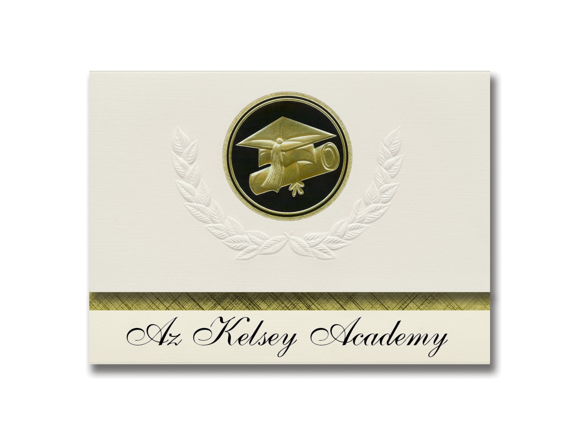 Signature Announcements Az Kelsey Academy (Griffin, GA) Graduation Announcements, Presidential style, Basic package of 25 Cap & Diploma Seal. Black & Gold.
