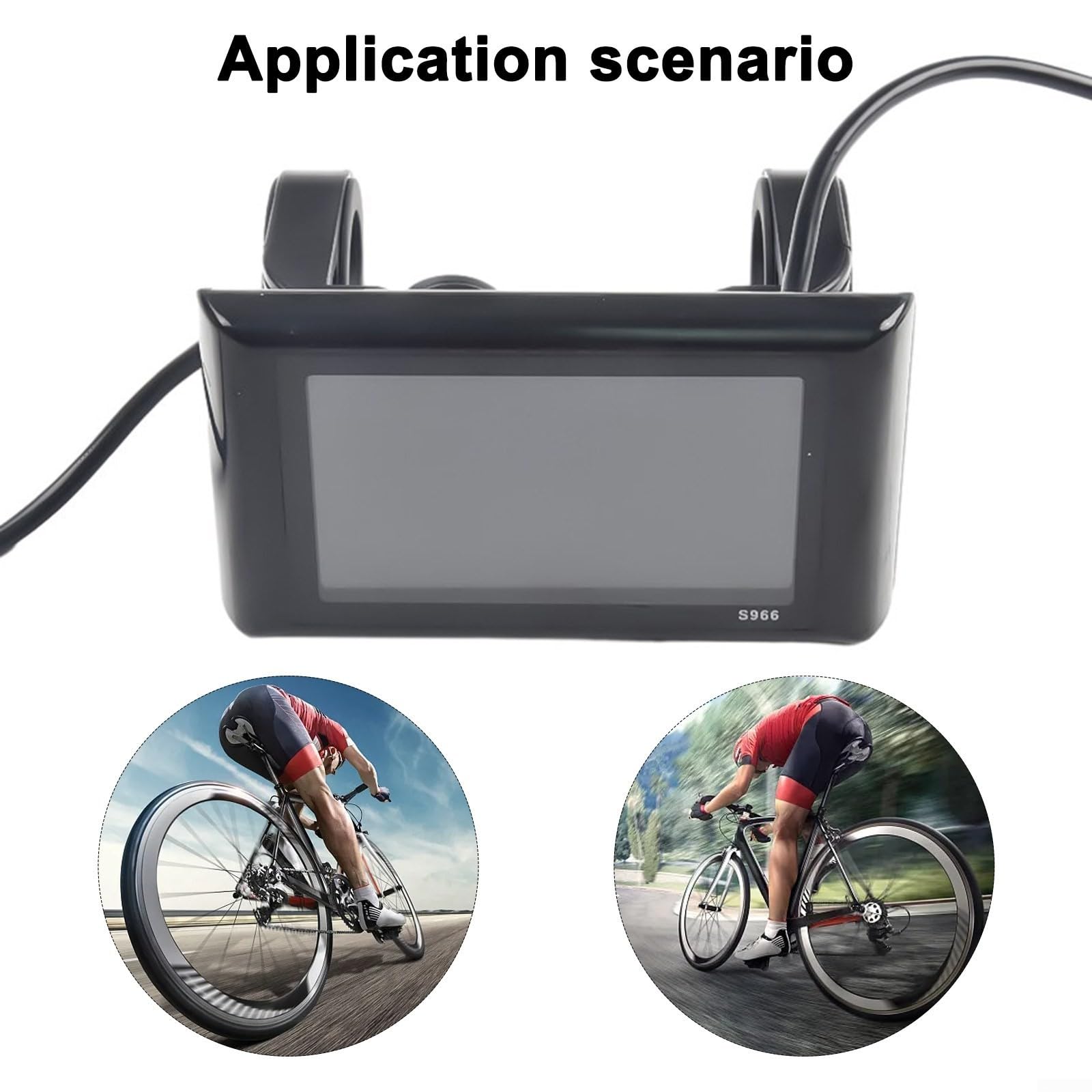 Écran LCD pour vélo électrique, 24-72 V LCD-S966 - Grand écran - Étanche IP65 - Pour vélo électrique