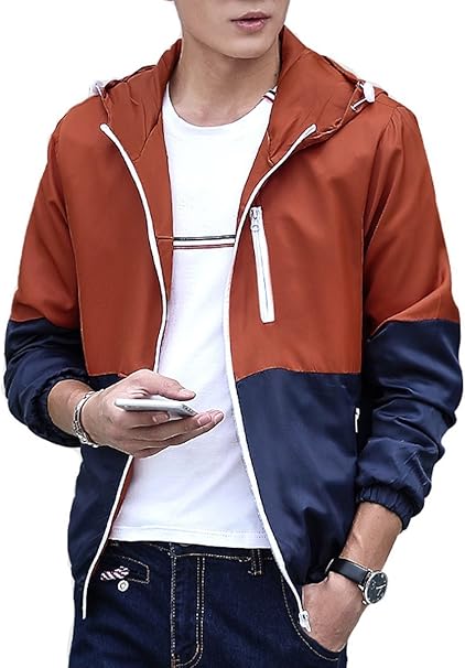 Amazon Orange Ananas オレンジアナナス ウィンドブレーカー ユニセックス 男女兼用 スポーツ アウトドア パーカー スタジアム ジャンパー 軽量 防風 撥水 通気性 速乾 Uvカット レディース メンズ お揃い バイカラー T 109 25 オレンジ レディースm コート