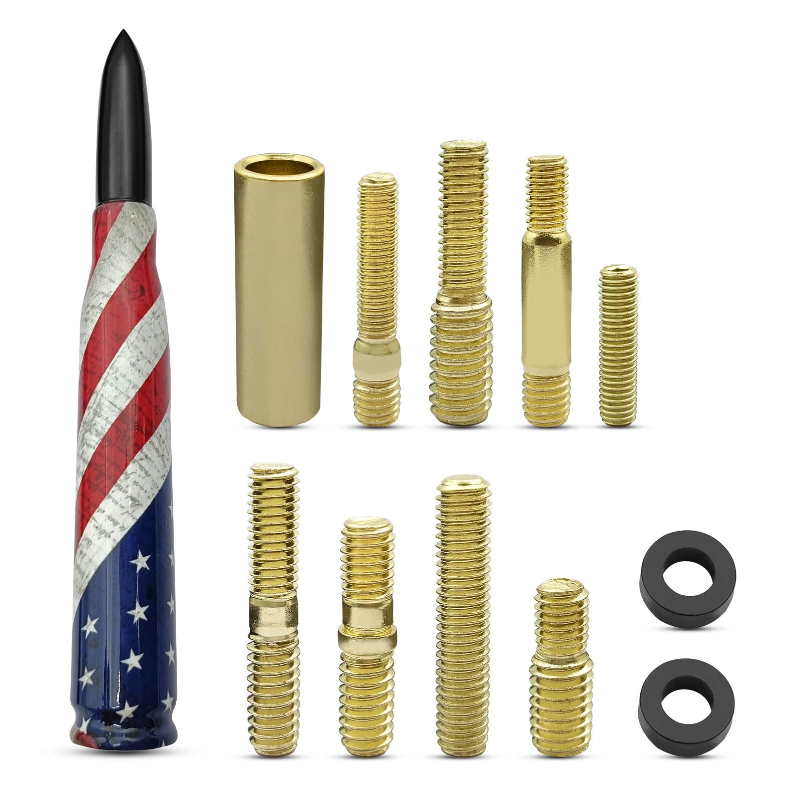 Photo 1 of 1 Pc Car  Antenna, Stable Signal Receiving Antenna,5.5" American Flag Personalized Decorative Anti-Theft Antenna (Black)