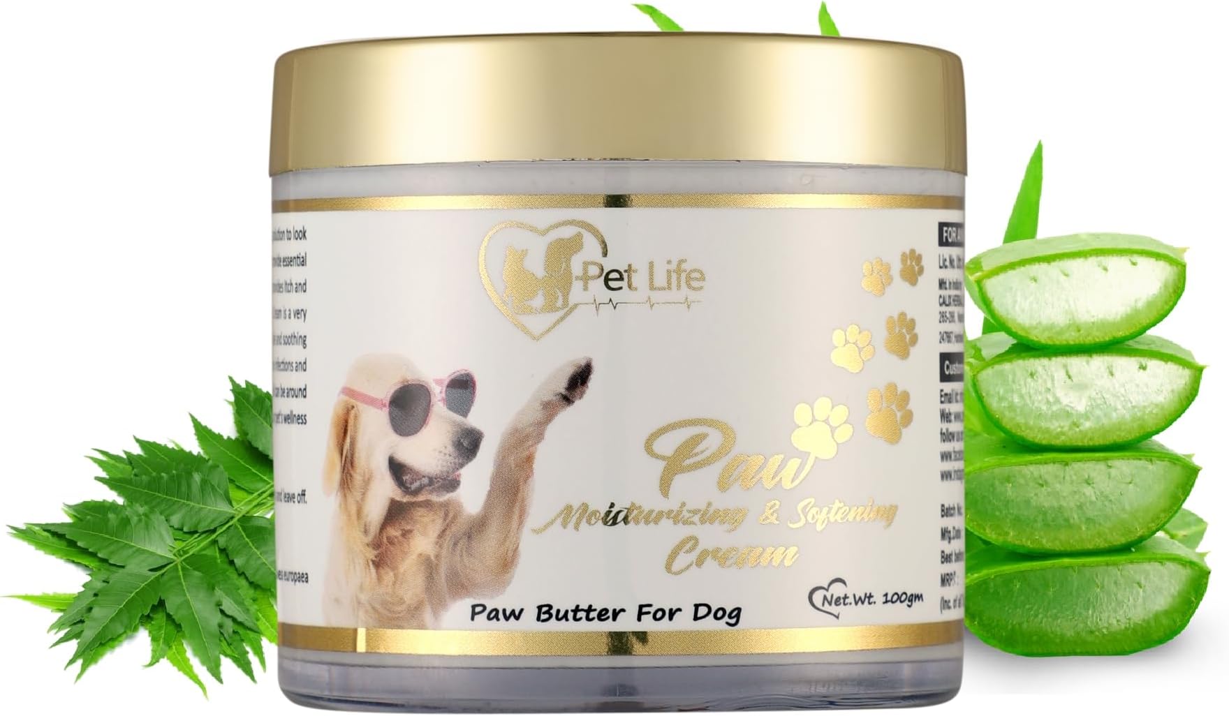 Organic Paw Moisturizing&Softening Cream For Dog Cracked&Chapped Paws|Paw Butter Repair,Sooth&Heals Dry Paw&Elbow|Paw Butter Cream For All Dog Breeds-Safe Pet Friendly-100 Gm