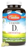 Carlson - Vitamin D3, 2000 IU (50 mcg), Bone & Immune Health, Vitamin D Supplements, Cholecalciferol Supplement, Gluten Free Vitamin D Capsules, 360 Softgels
