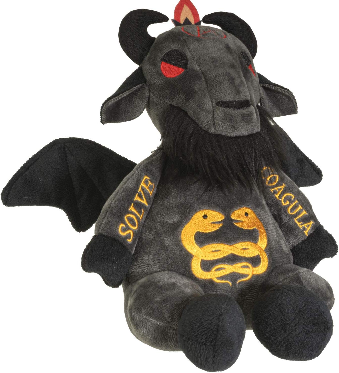 Ebros Gift Sabbatic Goat Samael Lilith Baphomet Solve Et Coagula with Caduceus Serpents Figurine Collectible 9.25" Tall Pentagram Occultic Decor