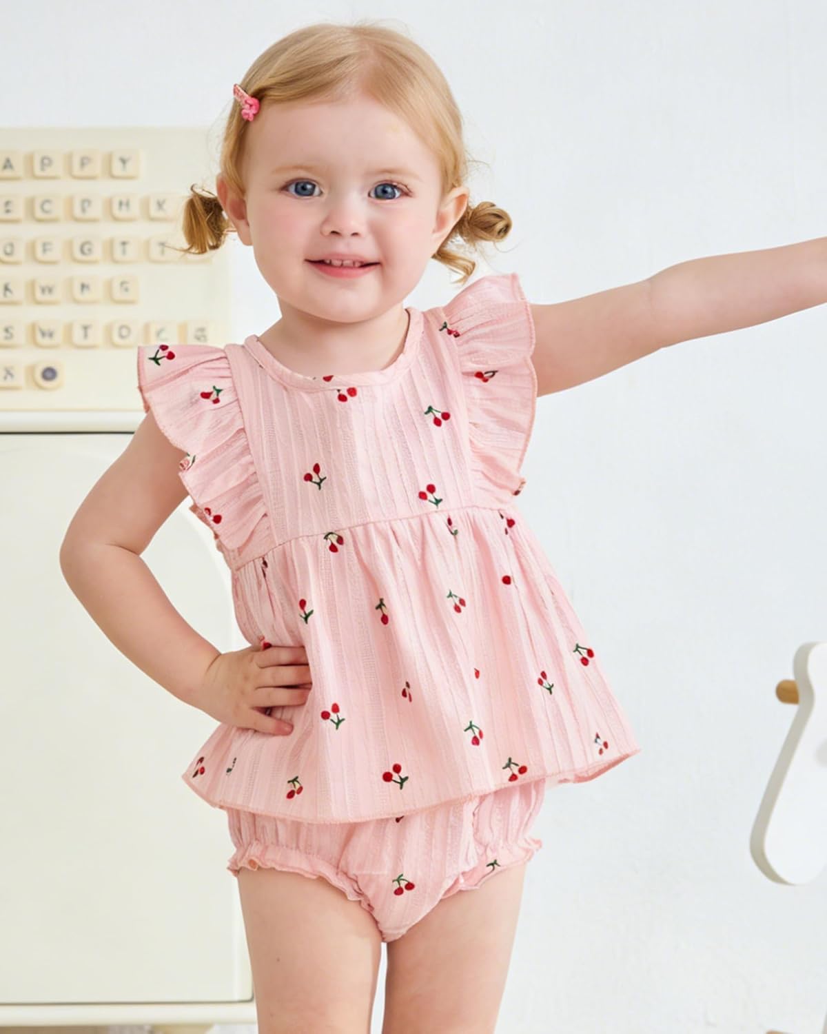 Mioglrie Baby Girl Clothes Toddler Girl Clothes Ruffle Tops Short Sets Summer Outfits 3 6 12 18 24 Months Baby Girls - Image 2