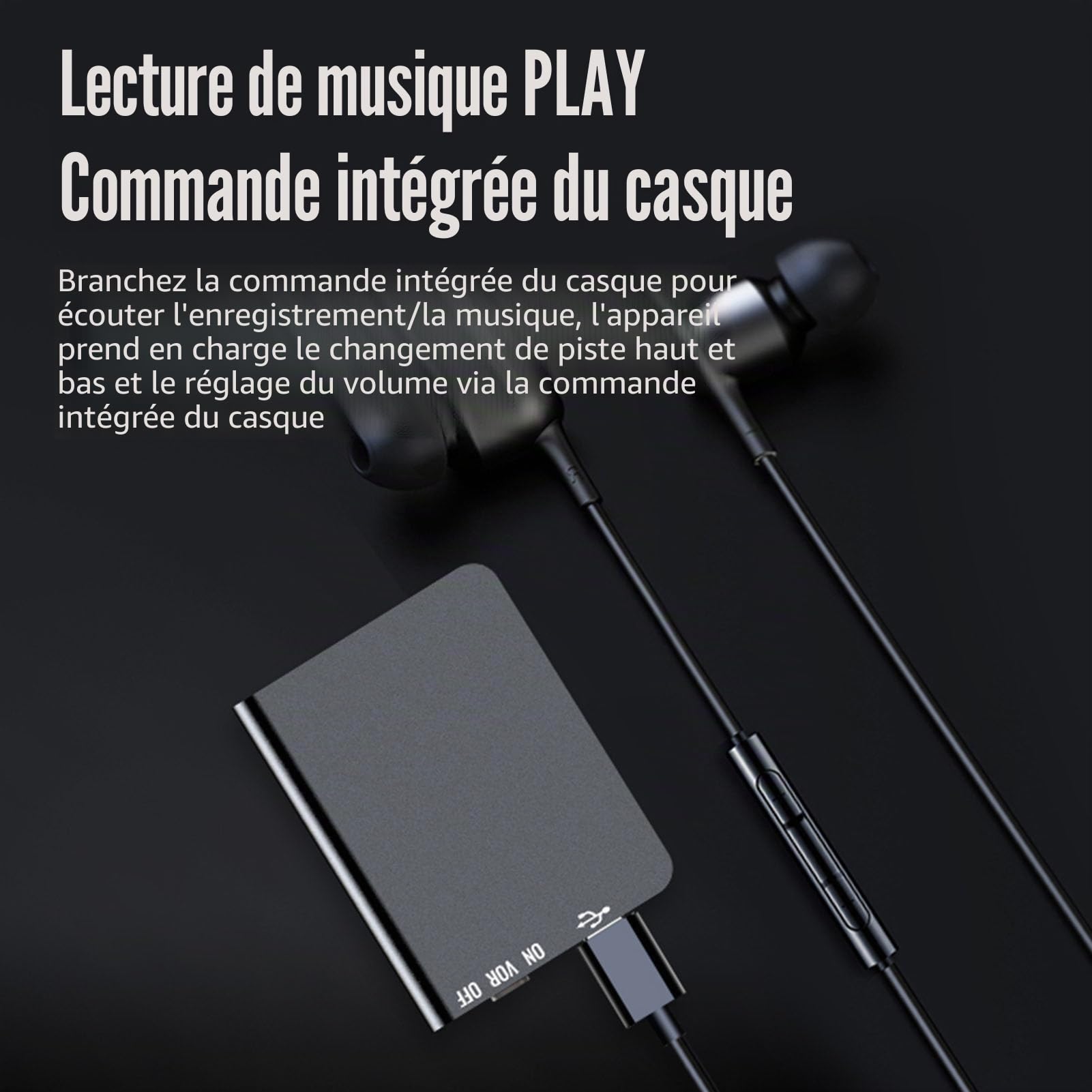 Enregistreur activé par la Voix, Dispositif d'enregistrement Vocal en Alliage d'aluminium, Réduction du Bruit HD, Adsorption Magnétique pour Entretien (8GB)