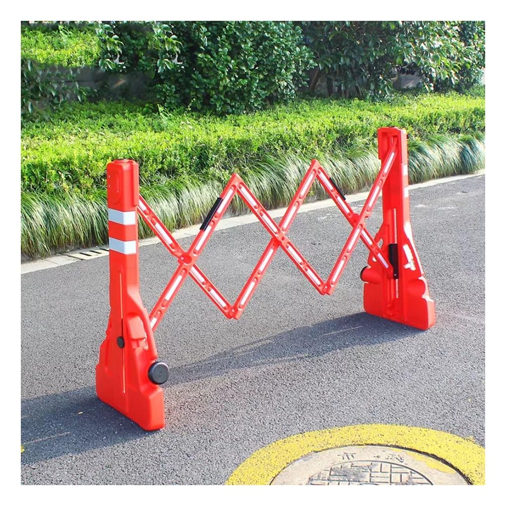 ASerZenith Portable Expandable Traffic Barrier Plastic Retractable Fence For Road Construction Removable Panels,Red-220X47.5X107Cm