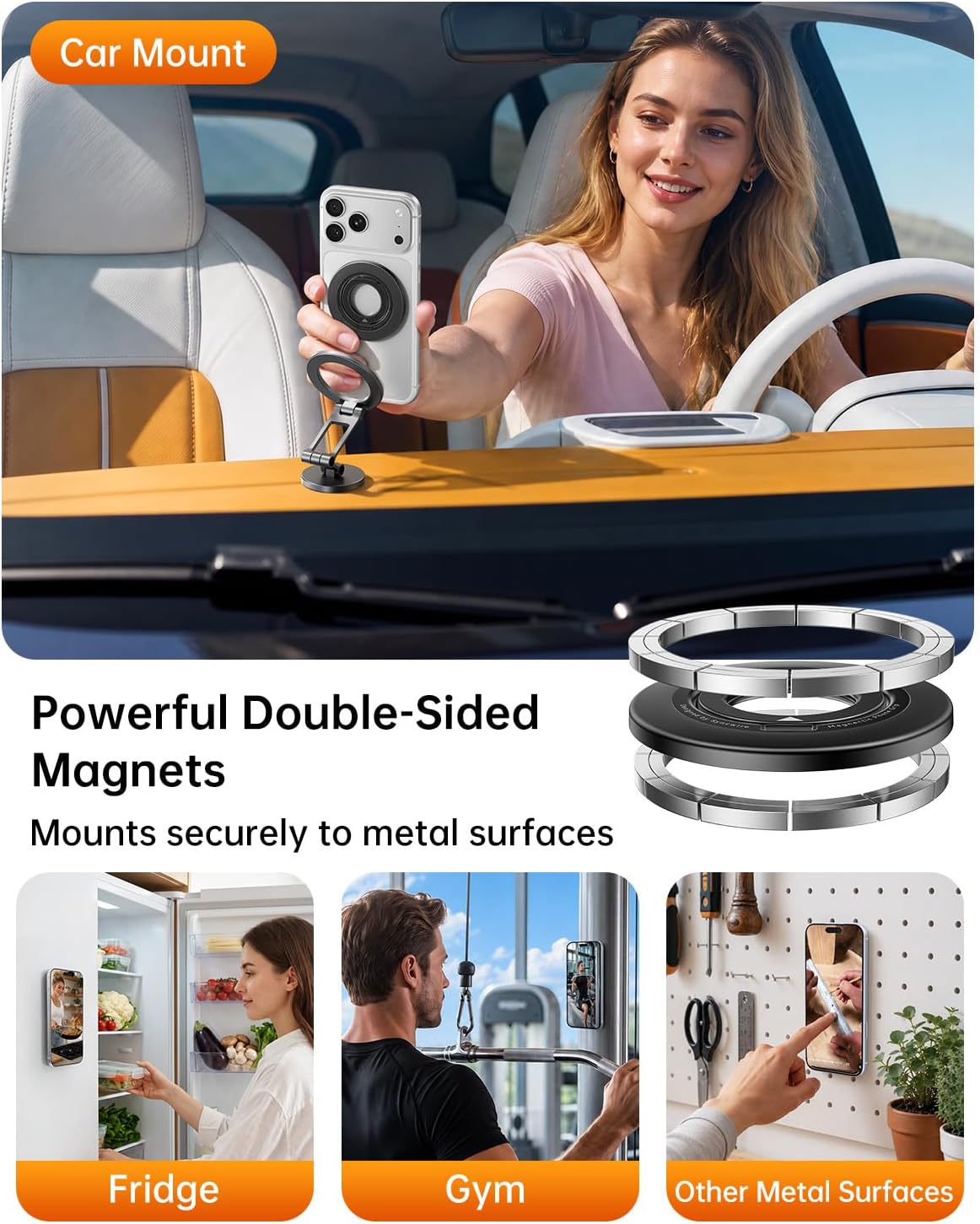 SYNCWIRE Magnetic Phone Grip for MagSafe, Ultra-Slim Cell Phone Ring Holder