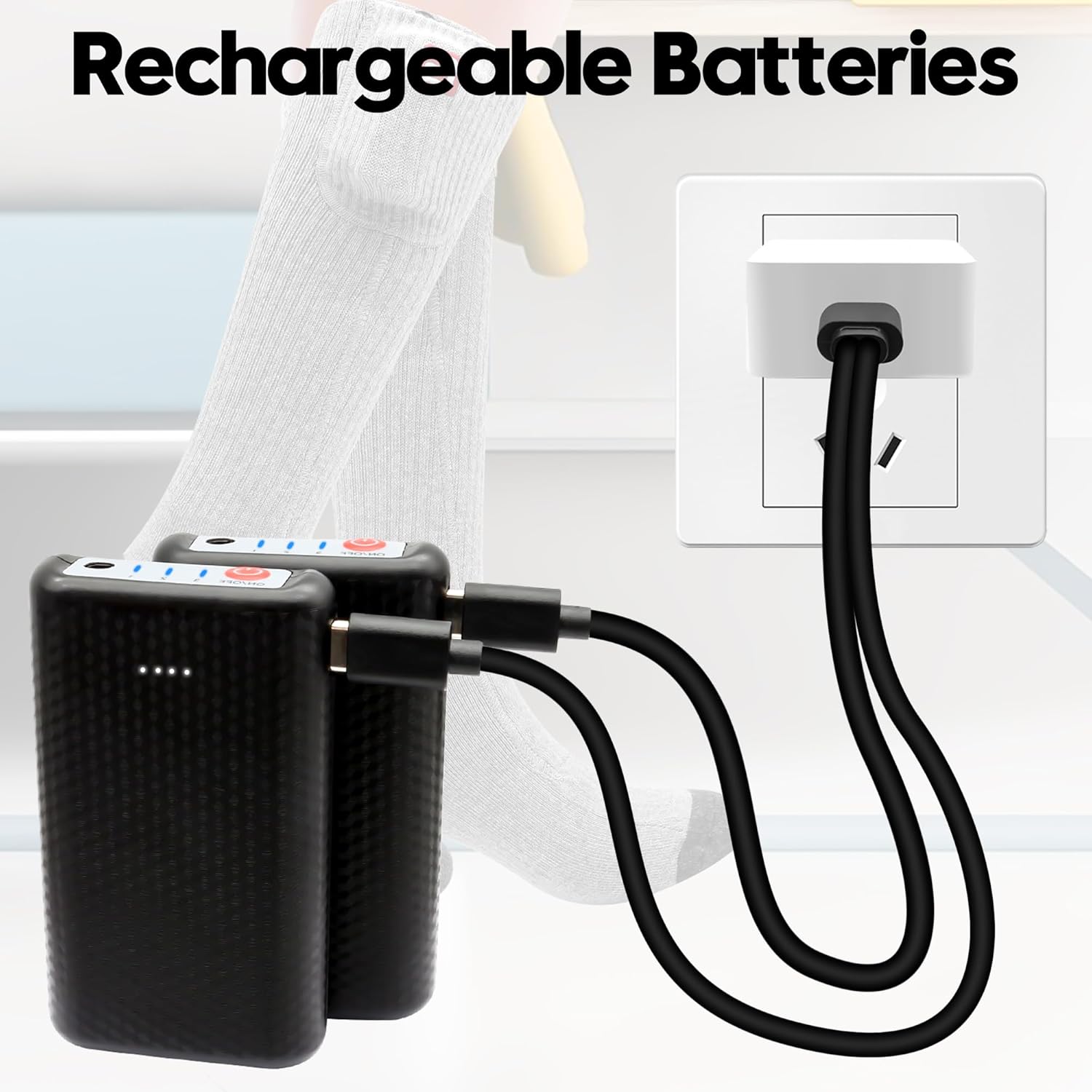 Autocastle Heated Socks for Men Women - Rechargeable Battery Electric Socks for Chronically Cold Feet - Winter Warm Thermal Washable Unisex Foot Warmer for Hunting Skiing Cycling Grey Medium