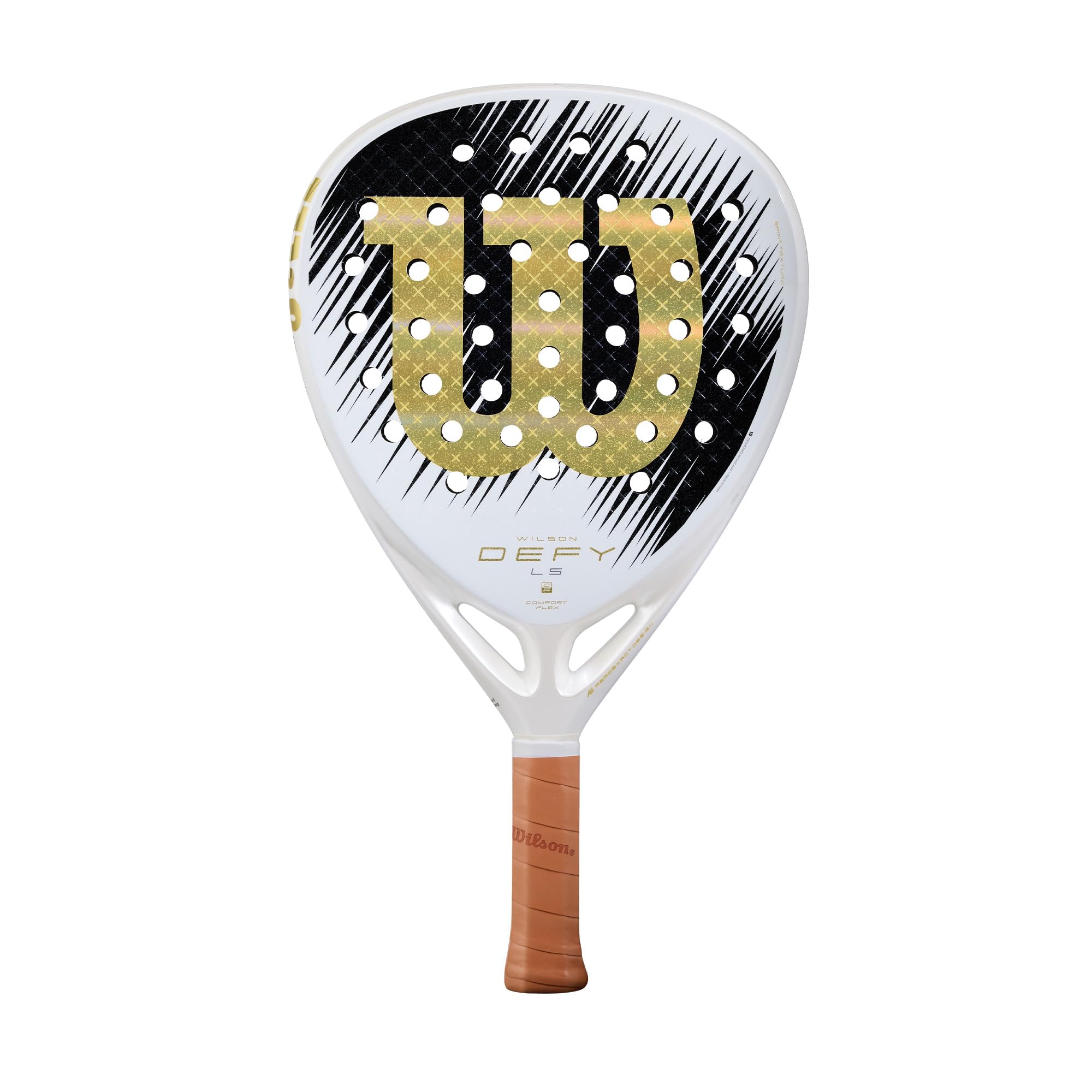 Wilson Defy LS V1 SE Raqueta de Pádel Edición Especial, Blanco/Oro