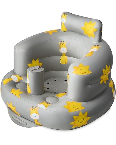 SplashEZ Asiento inflable para bebé, silla de asiento para niños de 3 meses a 3 años, asiento de bebé inflable con bomba de aire para el hogar,