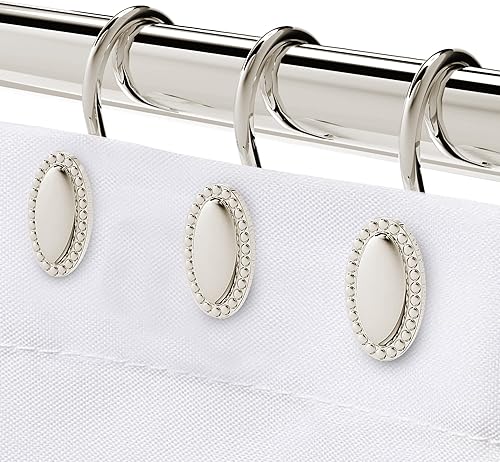 Miniatura 9 de Ganchos para cortina de ducha, anillos decorativos para cortina de ducha, ganchos de ducha de metal resistentes al óxido para baño, anillos de ducha