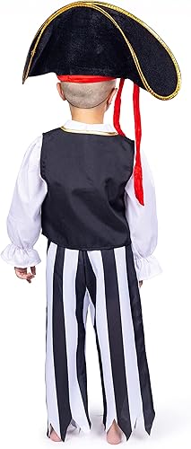 Miniatura 2 de Dress Up America Disfraz de pirata para niños  Conjunto de disfraz de pirata para niños  El conjunto de disfraces incluye una camiseta, pantalones,