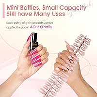 Vista 5 de ROSALIND - Juego de 30 piezas de esmalte en gel, 26 colores de esmalte en gel translúcido color nude, rosa neón con efectos de brillo, mate