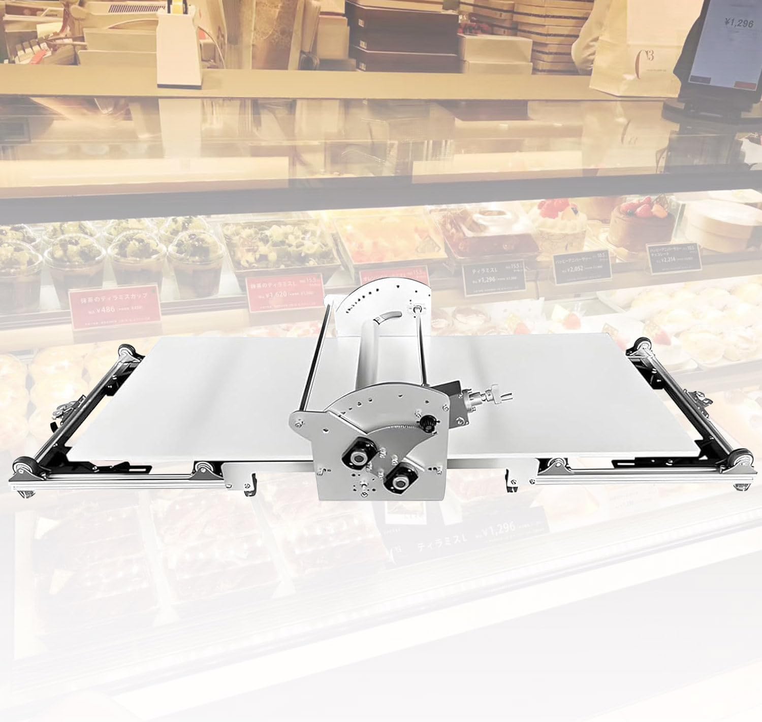 Laminoir Électrique De Comptoir Pliable, Machine À Pâte Feuilletée Commerciale À Rouleaux avec Épaisseur Réglable, Aluminium