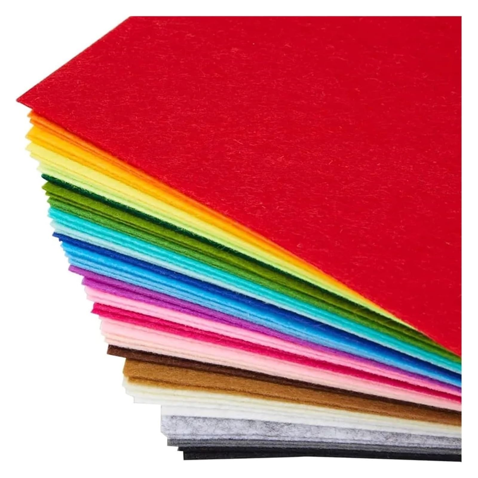 Felt Fabric Sheet, Non-Woven Felt Fabric Sheets 1mm Thick Multicolor Multiple Sizes for Sewing Crafts(20x20cm)