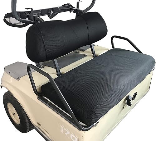Funda de asiento de carrito de golf | Cubierta de asiento de malla para EZGO TXT Club Car DS Funda de asiento color negro
