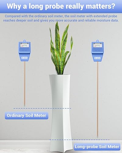 Miniatura 9 de Dr.meter Medidor de humedad del suelo para plantas, sensor de humedad higrómetro de sonda larga para plantas de interior, exterior, jardín, césped,