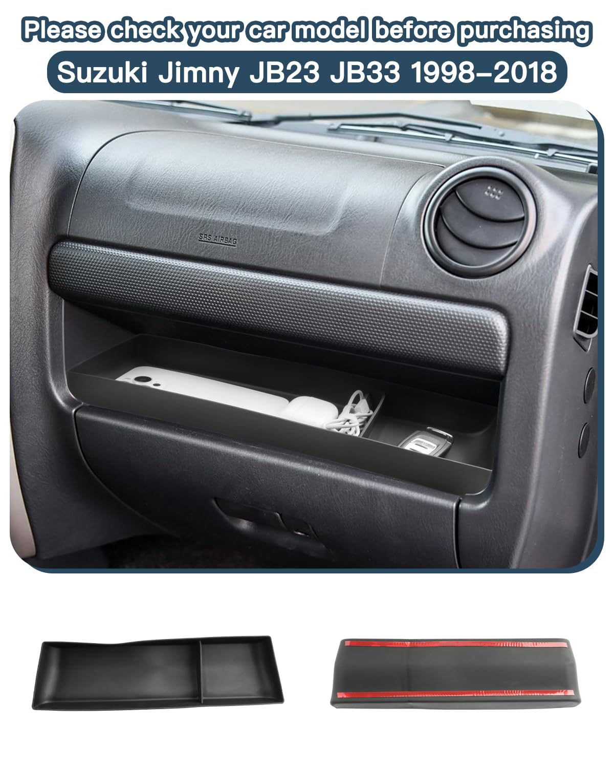 Ruiya Compatibile con Suzuki Jimny JB23 JB33 1998-2018 Portaoggetti Organizer, Console Centrale Posteriore Portaoggetti Consolle Vano Contenitore Portaoggetti Jimny Accessori