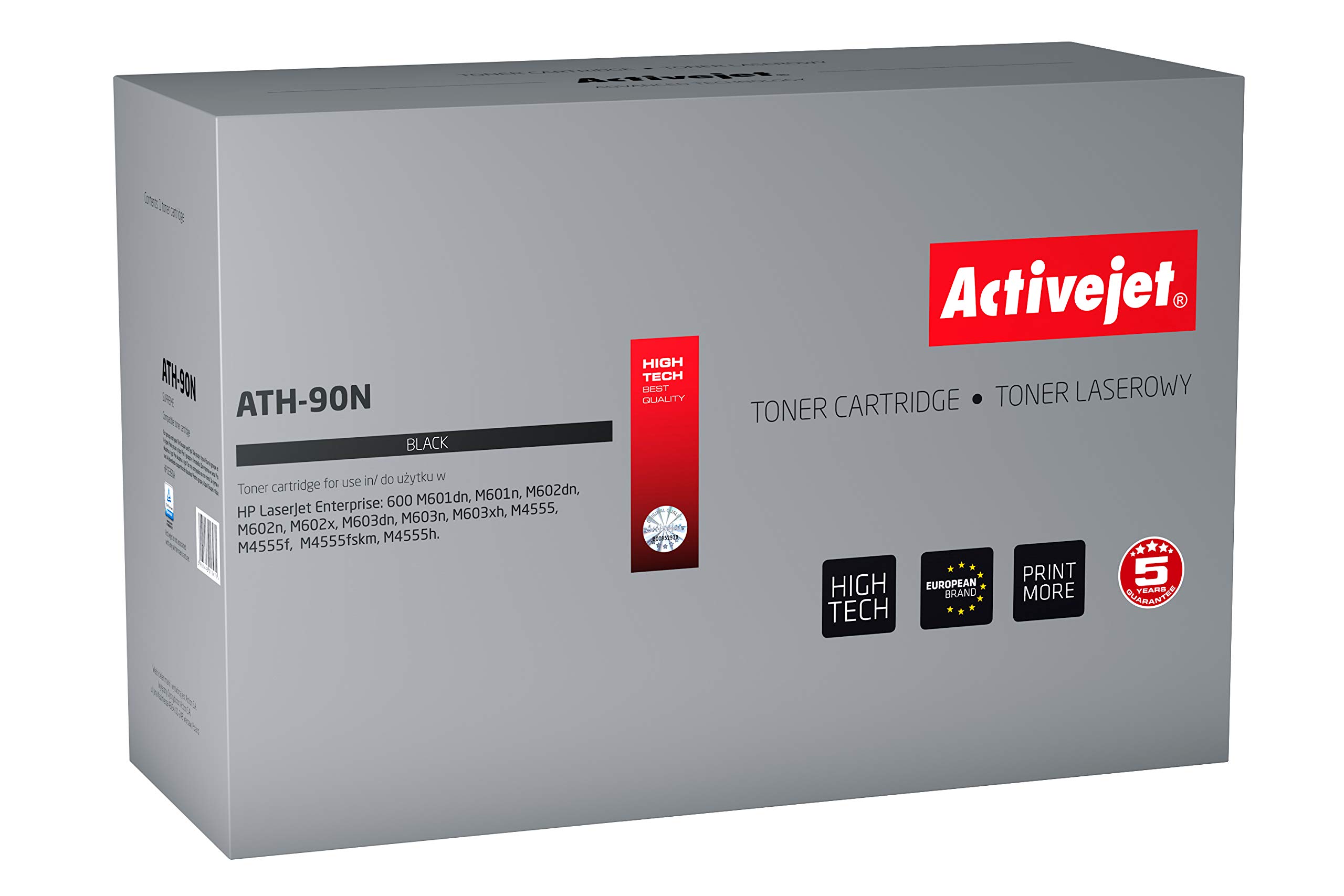 Toner Activejet Ath-90N Do Drukarki Hp, Zamiennik Hp 90A Ce390A; Supreme; 10000 Stron; Czarny.