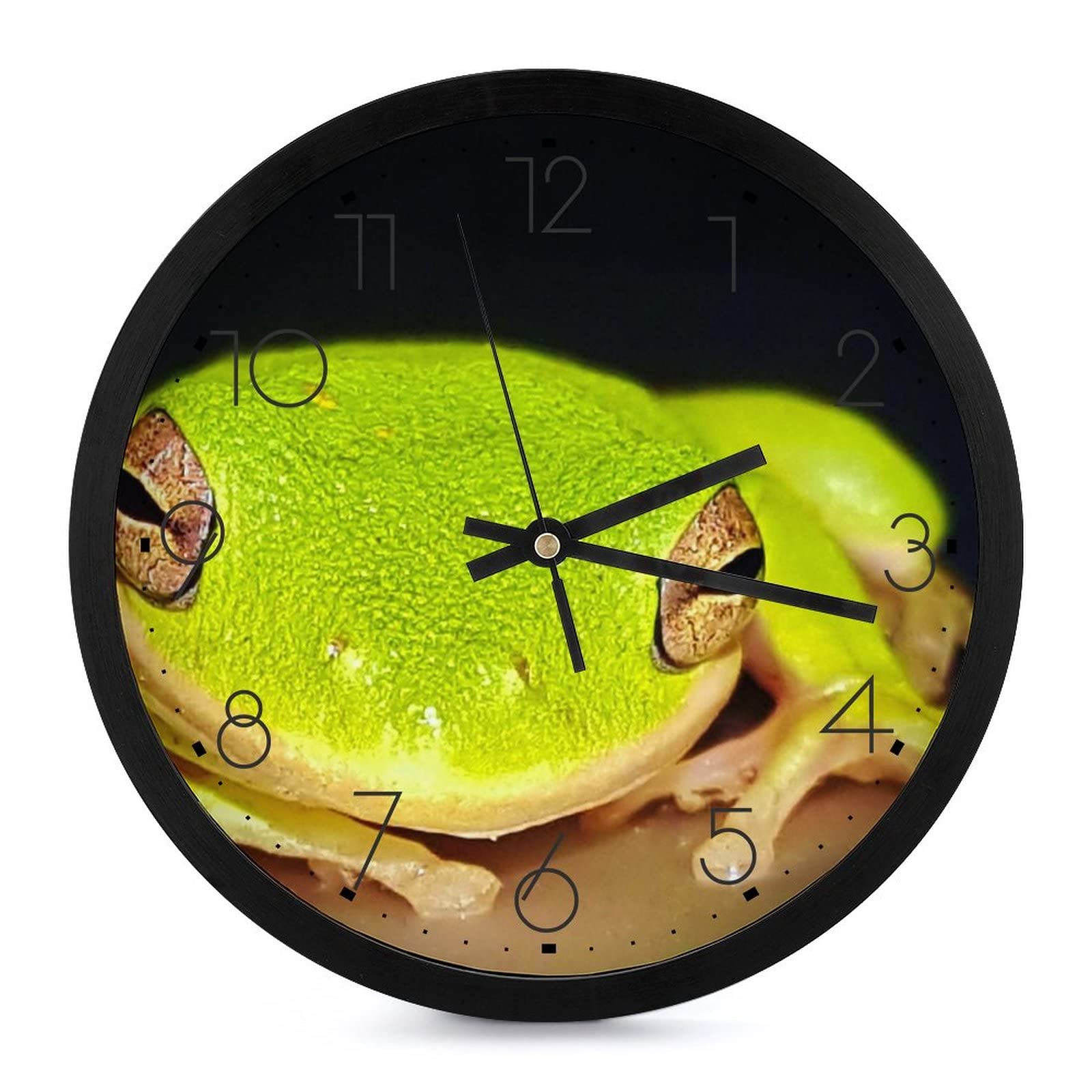 Horloge murale ronde grenouille endormie grands chiffres salon cuisine 25cm
