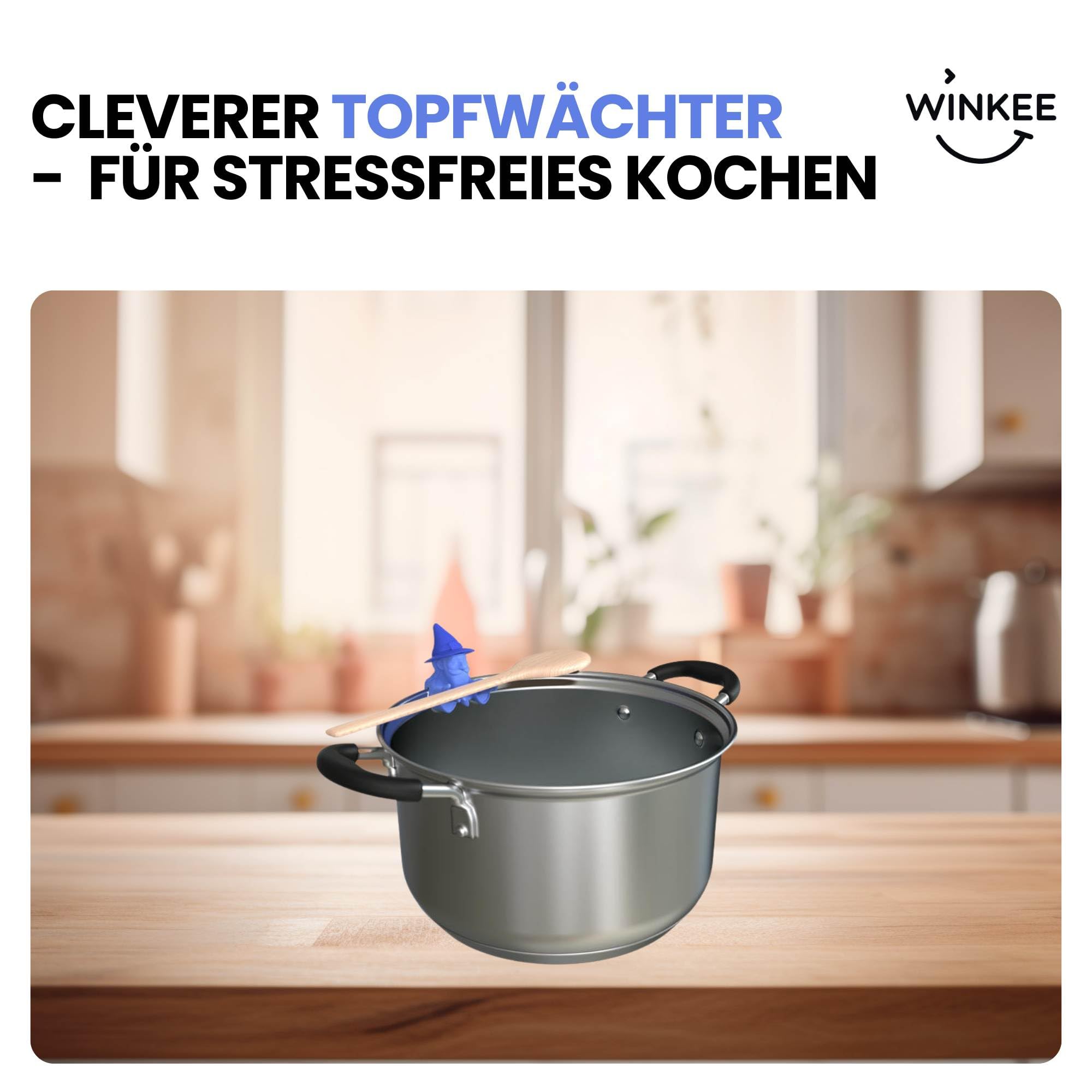 Winkee - Kochlöffelhalter I Löffelablage aus Silikon I Spoon Holder & Topf-Deckelhalter I Must have für Deine Küche