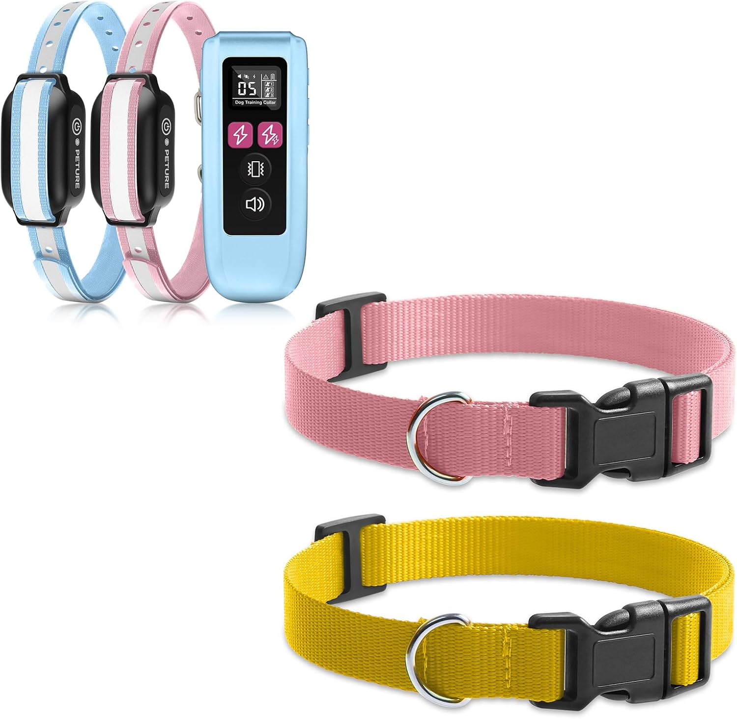 Dog Training Collar (10-120lbs) 3300Ft IPX7 Waterproof Training Collar for 2 Dogs with Beep, Vibration, Static and Boost Static, 4 in 1 Dog Bark Collar with Remote for Small Medium Large Dogs