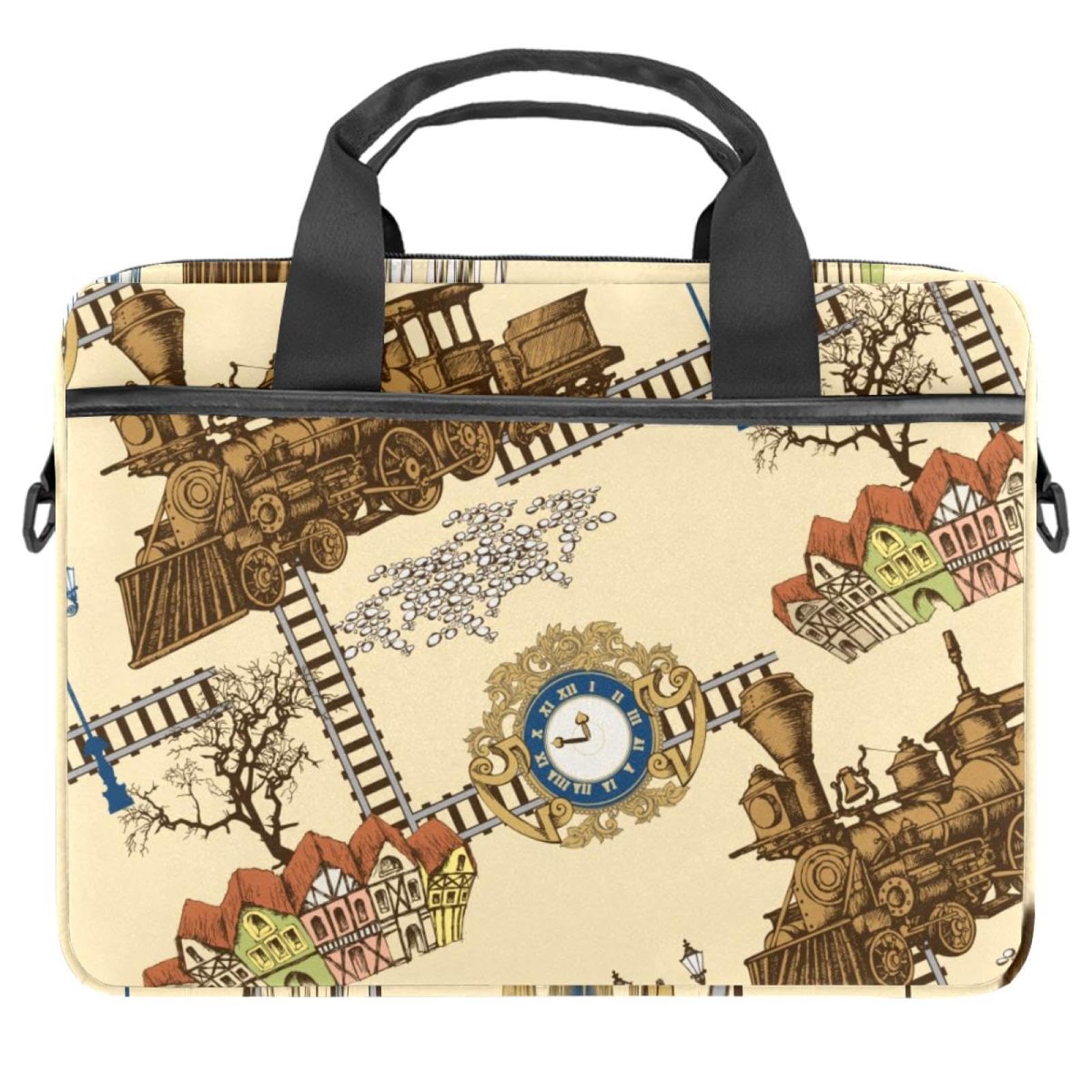 Bolso bandolera para portátil de 13 a 14.5 pulgadas con diseño de tren multicolor 8