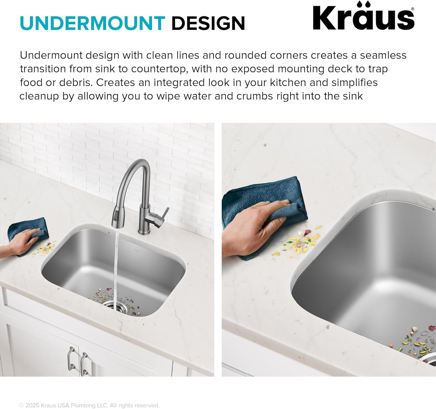 Kraus 19 3/4 Inch Stainless Steel Kitchen Sink, Durable 18 Gauge Single Bowl Kitchen Sinks Undermount, KBU11