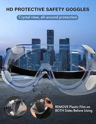 Miniatura 4 de MELASA Anteojos de seguridad ANSI Z87.1, antivaho gafas protectoras de laboratorio, gafas de protección ocular