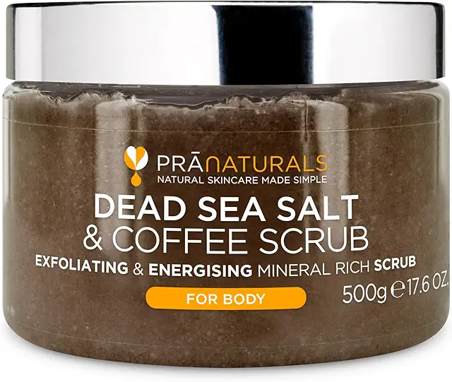 PraNaturals Organic Dead Sea Body Scrub 500g - Coffee, All Skin Types