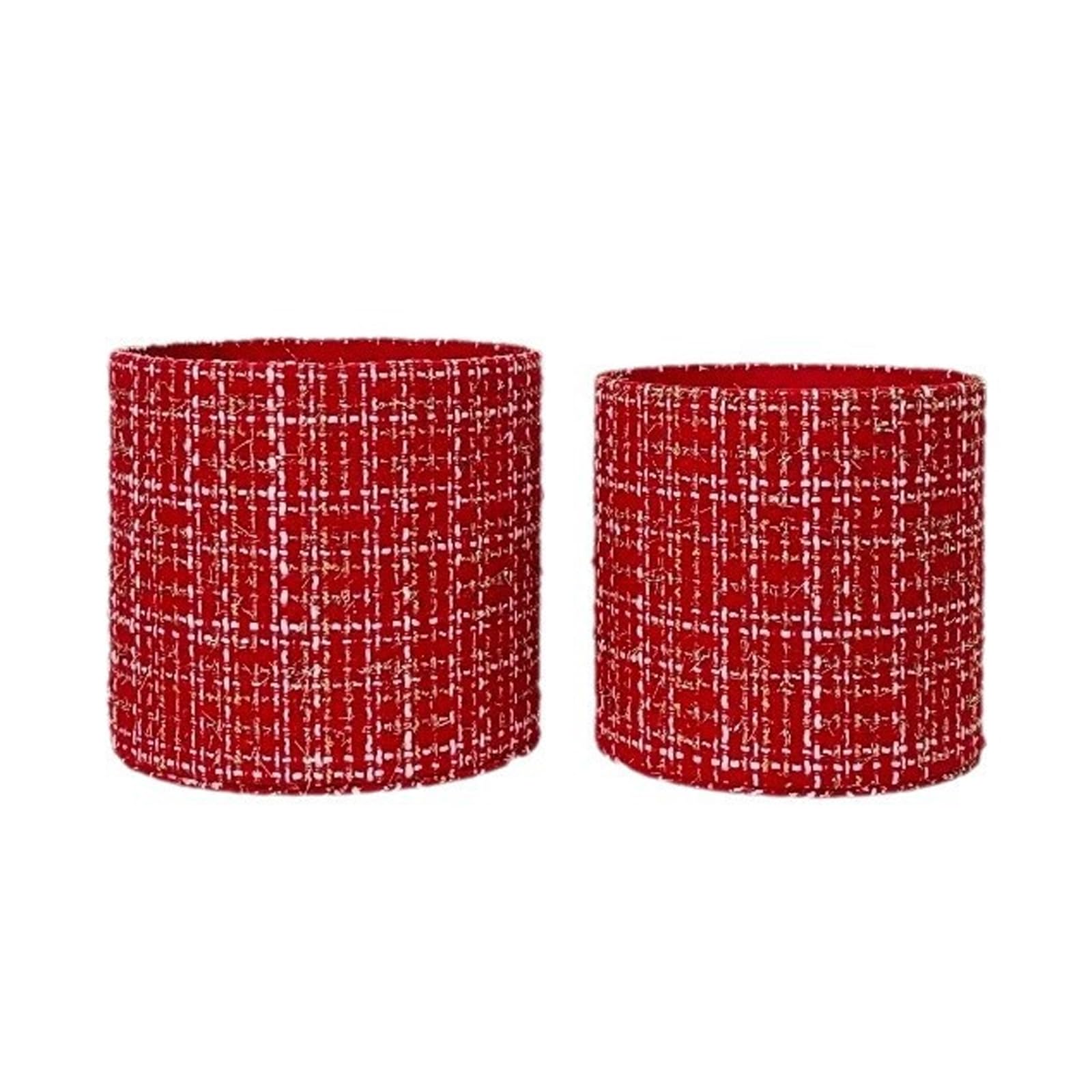 Panier à fleurs et fruits en tricot rouge pour tables de fêtes