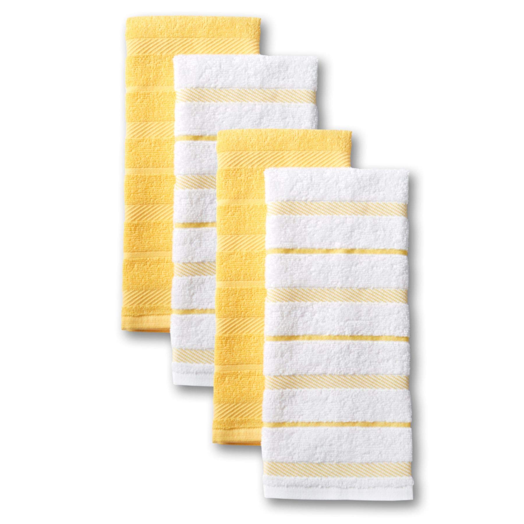 KitchenAid Albany Kitchen Towel Set (Set of 4, Orange Sorbet 4 Count)