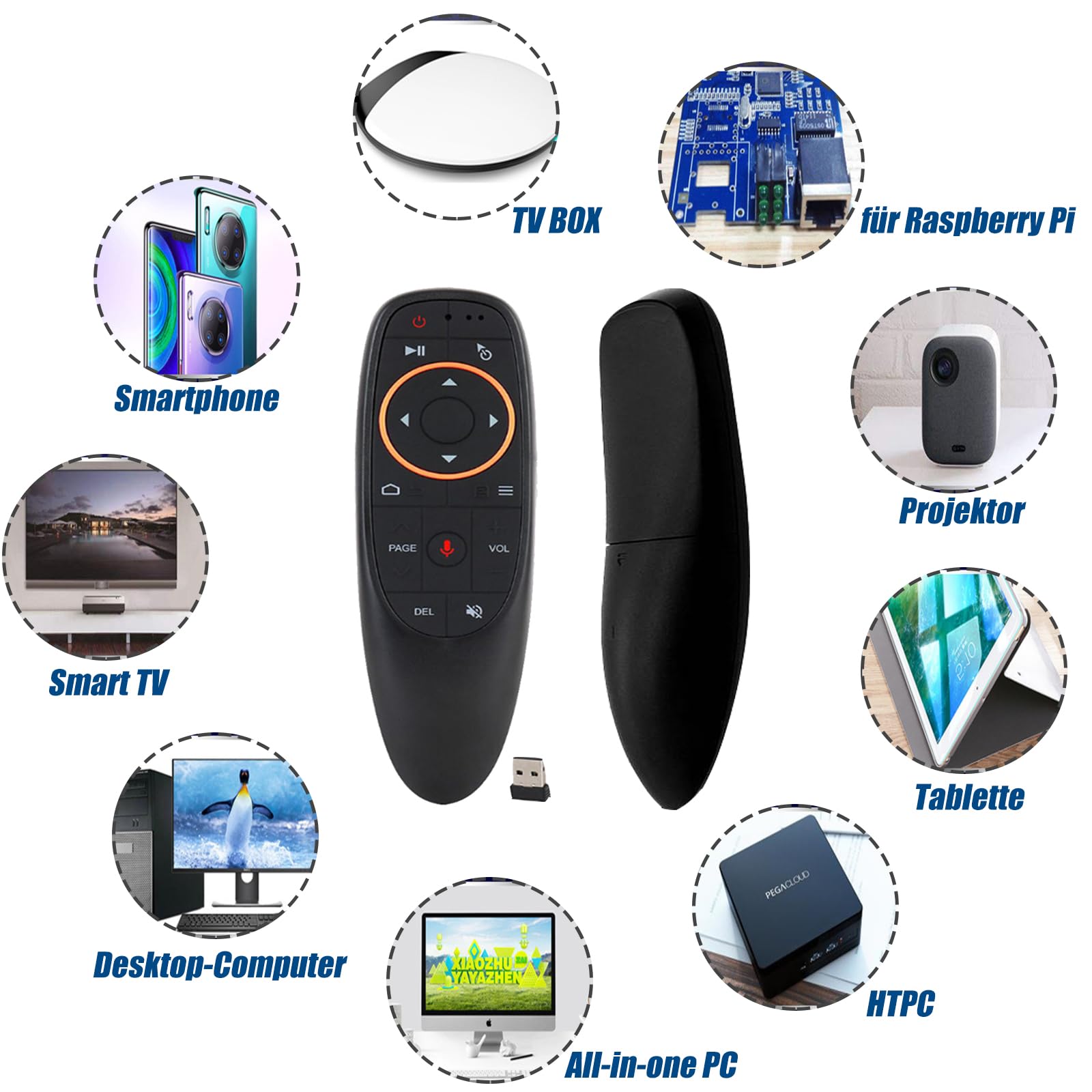 Telecomando Air Mouse Runsnail Con Tastiera E Funzione Mouse, Per Android TV, PC, Proiettori E HTPC