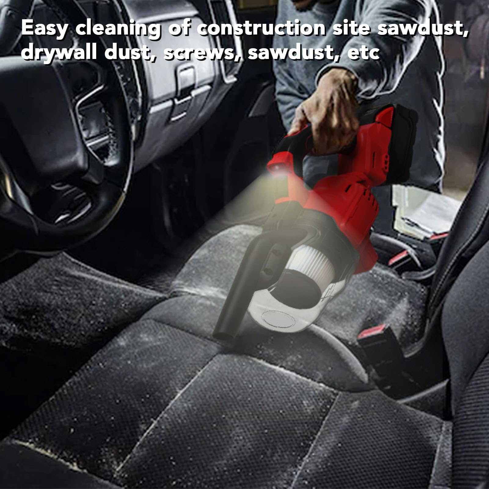 Aspiradora Inalámbrica de 100AW, Limpiador Portátil de Mano para el Hogar y el Coche con 6 Accesorios para el Hogar, el Coche y los Pisos Duros, Filtro Lavable
