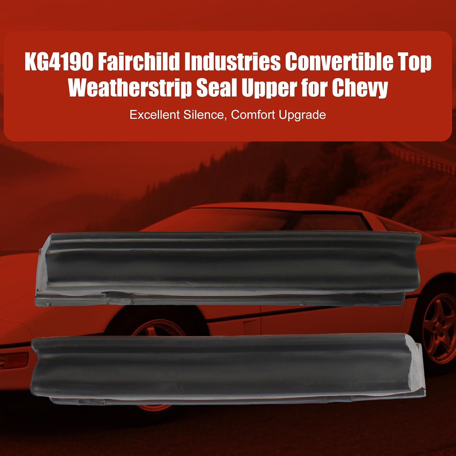 Upper Convertible Top Weatherstrip Seal KG4190 - Direct Fit for 1968-1982 Chevy Camaro & Firebird, Pontiac Trans Am - Water Leak Repair, Wind Noise Reduction, Premium EPDM Rubber