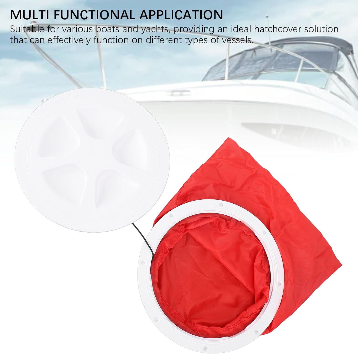 8 Inch Deck Plate with Storage Bag Round Circular Type Lid Sealing Hatchcover for Marine Yachts Boat Kayak Durable ABS Material Easy Access Hatch Cover